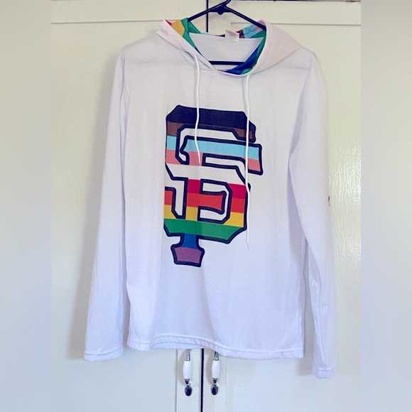 San Francisco Giants Pride LS Hooded Shirt Pullover - Picture 2 of 7